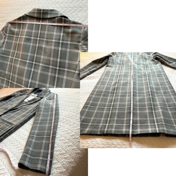 NWT Kit&Ace Go To Stretch Suiting Long Plaid Jacket with Side Vents Size Small - Picture 14 of 16